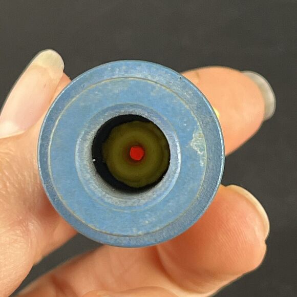 Vintage Fisher Price little people wood blue girl yellow/blond hair/pigtails - Picture 8 of 12